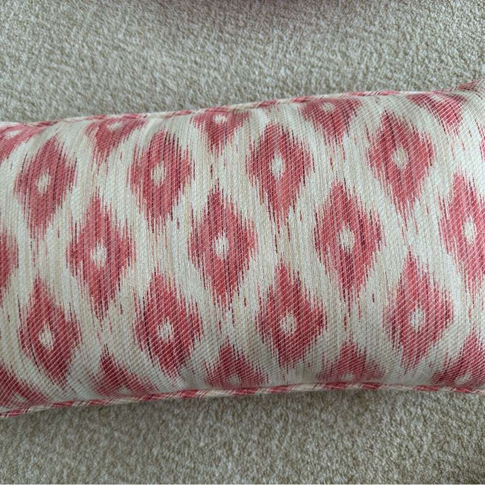 Elegant Pink and Cream Patterned Pillow Cover